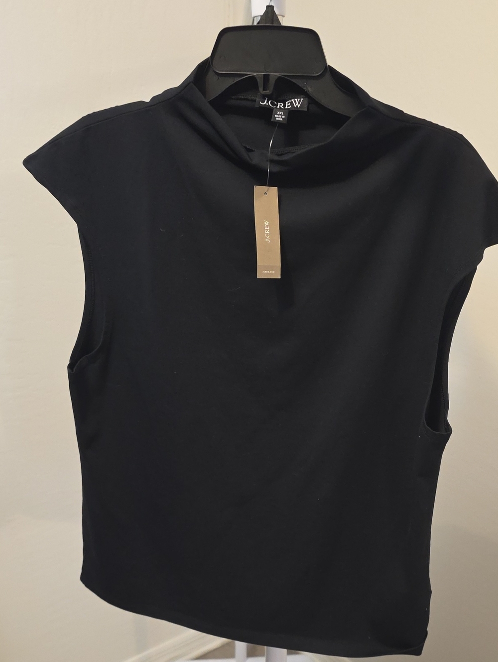 J. Crew Black Sleeveless Mock Neck Tank